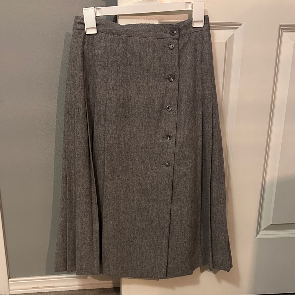 Gray Button-Front Women's Skirt